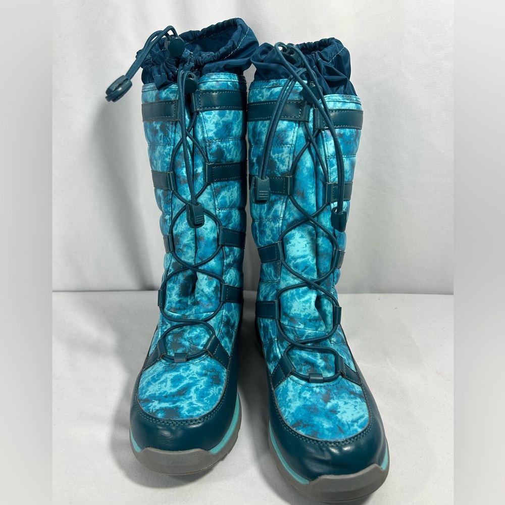Lands' End Youth Blue Tie Dye Lined Snow Boots Sz 7